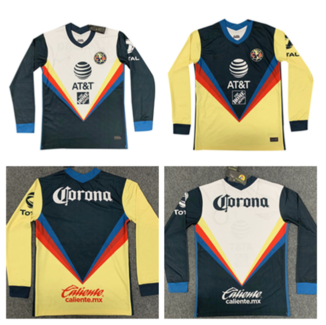 

Long sleeve 20 21 Mexico America club g.rodriguez o.peralta football suit 2020 2021 r.martinez p.aguilar men's football suit, Blue