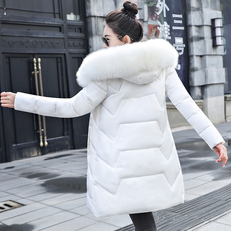 

New Winter Jacket Women Parka Hooded Down Cotton Padded Parka Female Jacket Long Coat Woman Plus size 7XL Slim Warm Outwear 201118, No fur khaki