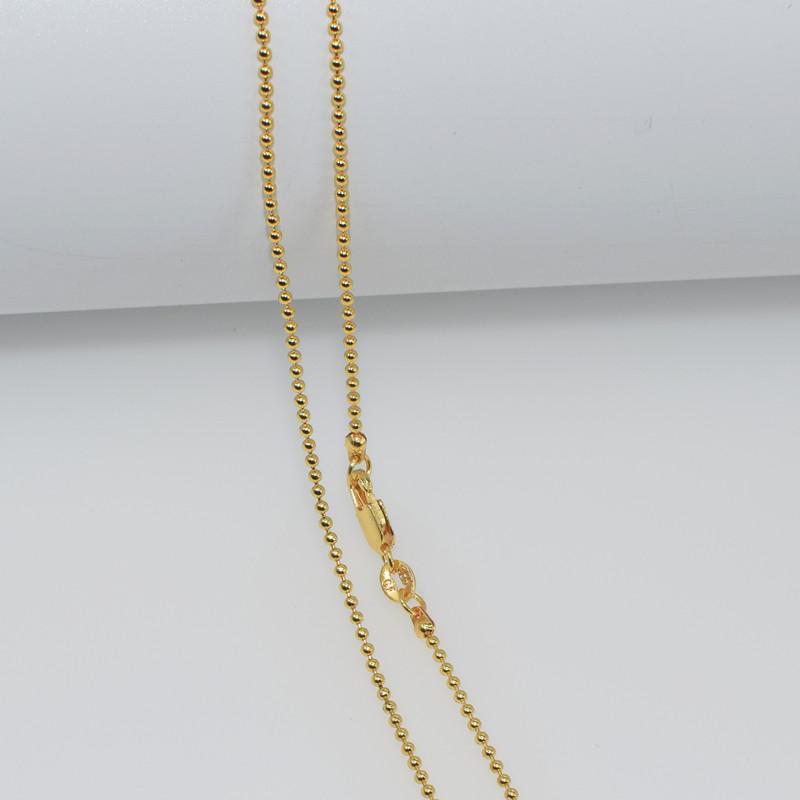 

Pendant Necklaces 1pcs Wholesale Gold Filled Necklace Fashion Jewelry Bead Ball Link Chain 2mm 16-30 Inches