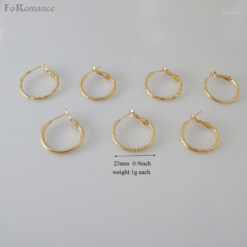 

MIN ORDER 10$ CAN MIX/SEVEN STYLES IN SAME SIZE DIFFERENT PATTERN YELLOW GOLD COLOR GP HOOP 23MM PLAIN BAMBOO MOON SNAKE EARRING1