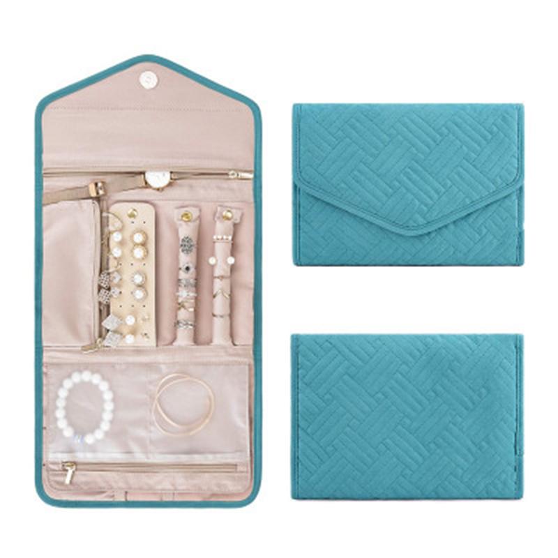 

Storage Bags 45x23cm Portable Folding Jewelry Travel Earrings Necklaces Bracelets Rings Container Sundries Organizer 1PC