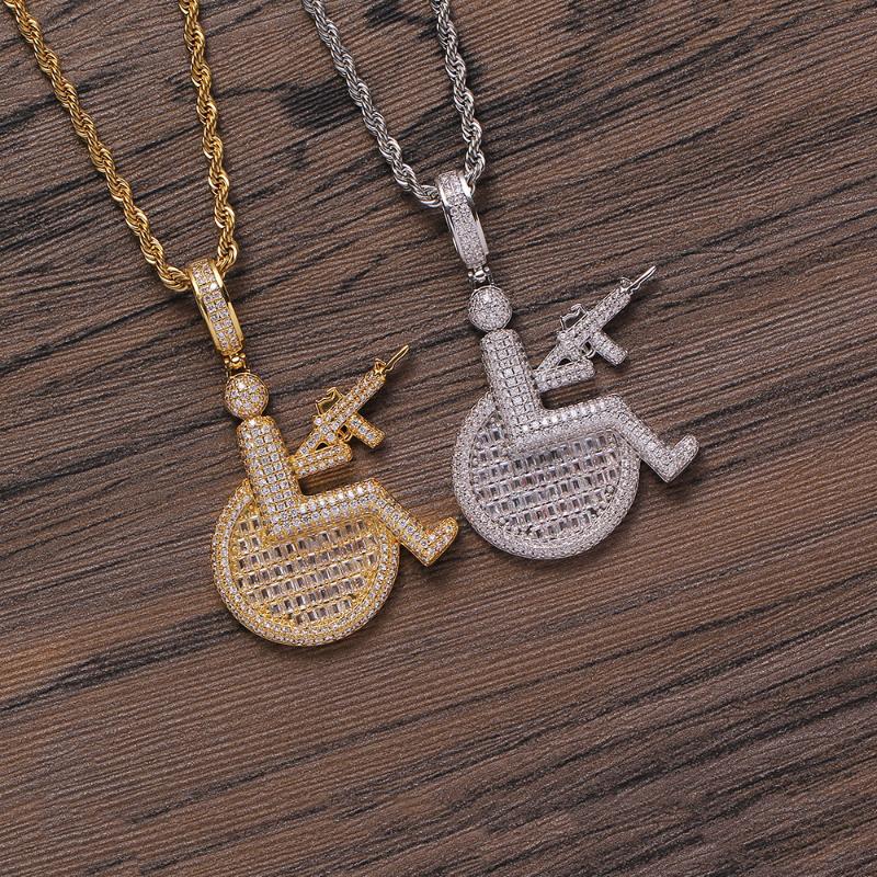 

Fashion Cartoon Brass Micro pave with CZ Bling Bling Mens Pendant Necklace Hip Hop Jewelry CN326