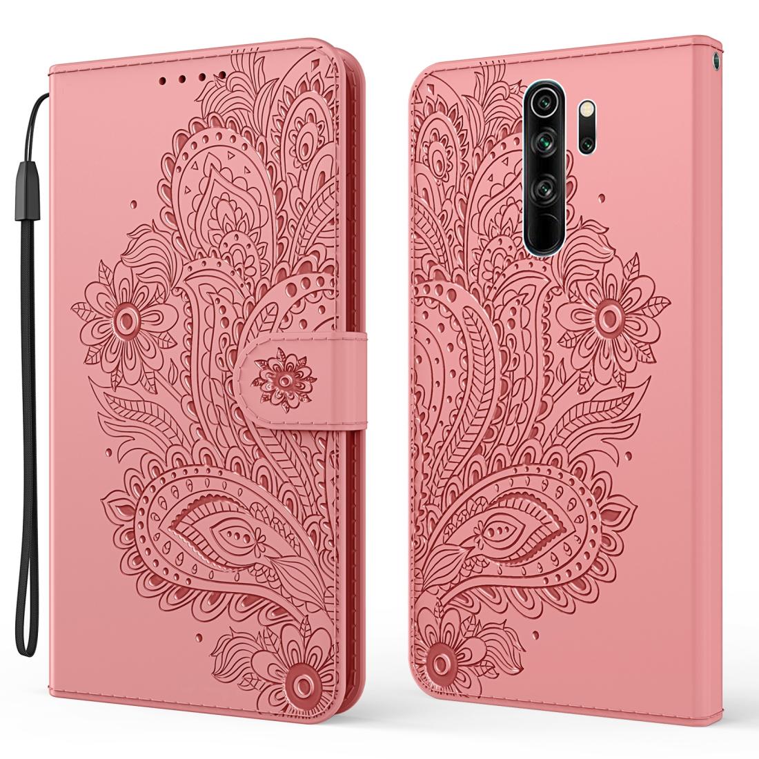 

For Xiaomi Redmi Note 8 Pro Peacock Embossed Pattern Horizontal Flip Leather Case with Holder Card Slots Wallet Lanyard