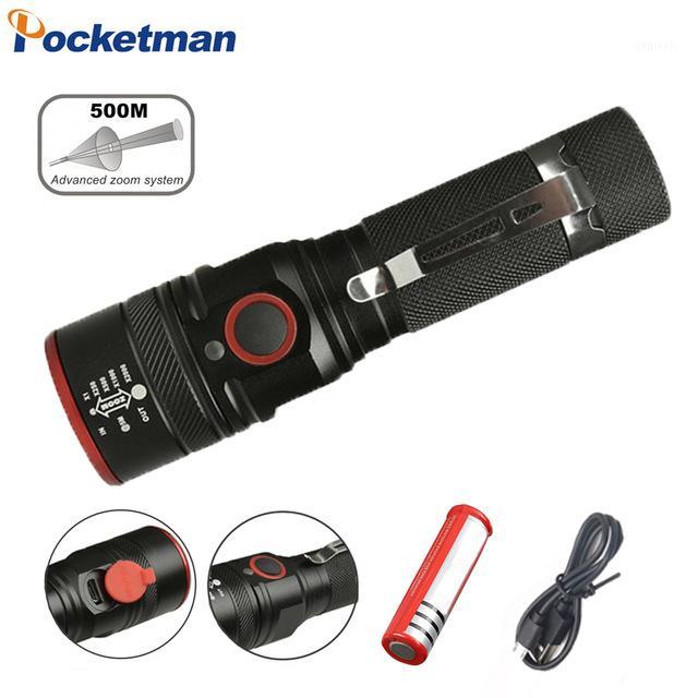 

5000LM Led USB Rechargeable Flash light with usb XML T6 portable Zoomable Lantern 3-Modes torch for 18650 battery1