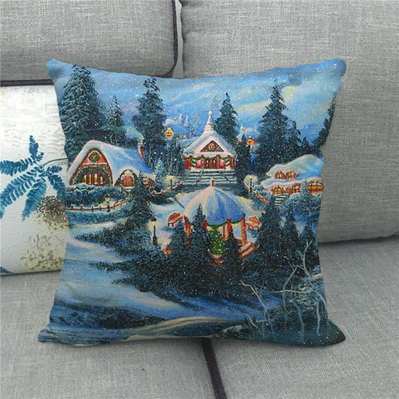 

wholesale pillowcase Beautiful country Christmas pillow cover linen/cotton sofa cushion cover decorative pillows1