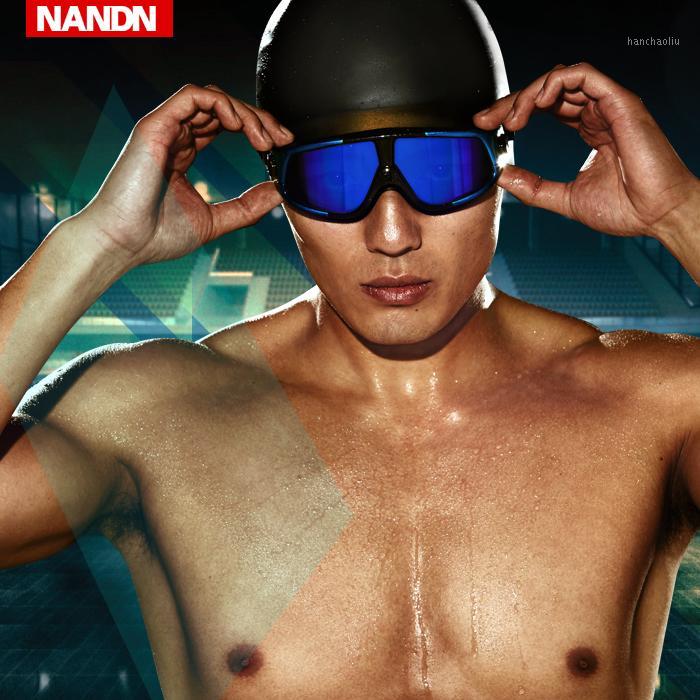 

NANDN Swimming Goggles Large Frame Swim Glasses Anti-Fog UV Waterproof Men Women Swim Comfortable Silicone1