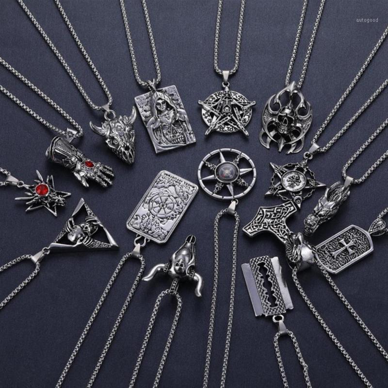 

Chains 2021 Western Vintage Hip-hop Plain Pendant Necklace Titanium Steel Alloy Trendy Male Jewelry1