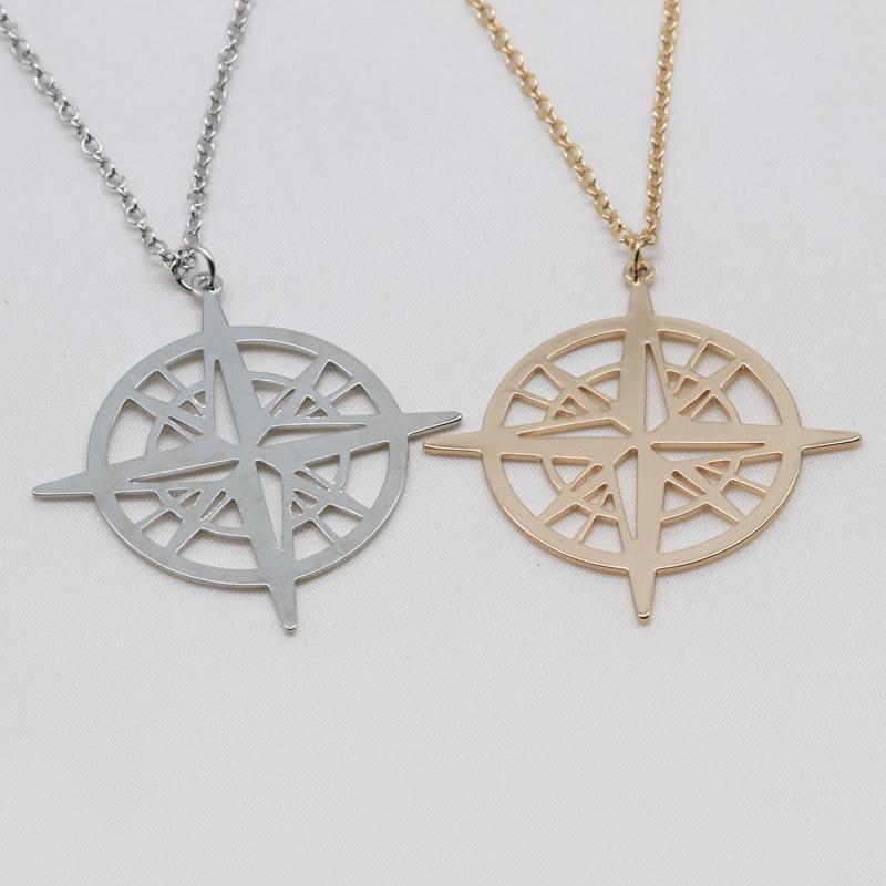 

Peronality Compass Charm Necklace Women Stainless Steel Jewelry Best Gift For Friend Accept Drop Shipping YP6432