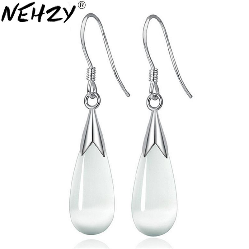 

925 sterling silver new long section of female models opal drop earrings cute earrings fashion wild super flash vintage jewelry