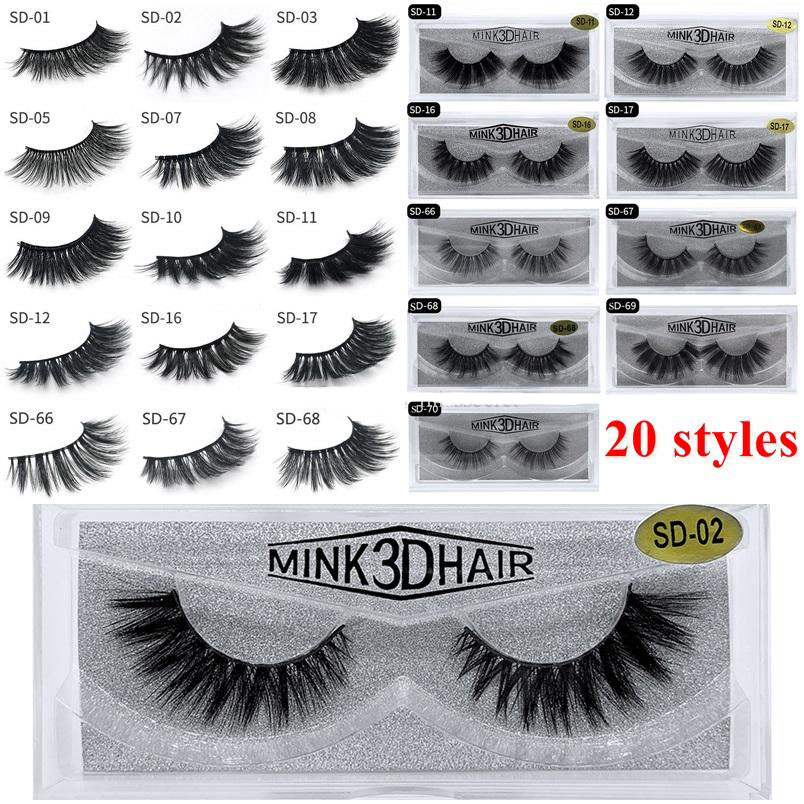 

2020 newest 3D Mink Eyelashes Eye makeup Mink False lashes Soft Natural Thick Fake Eyelashes 3D Eye Lashes Extension Beauty Tools 20 styles