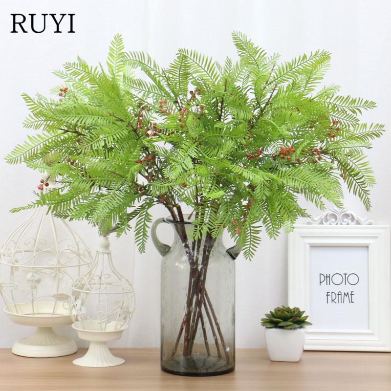 

65cm Artificial plants Long branch Persian fern grass Garden decoration flower arrangement wedding home decoration fake plants, Green