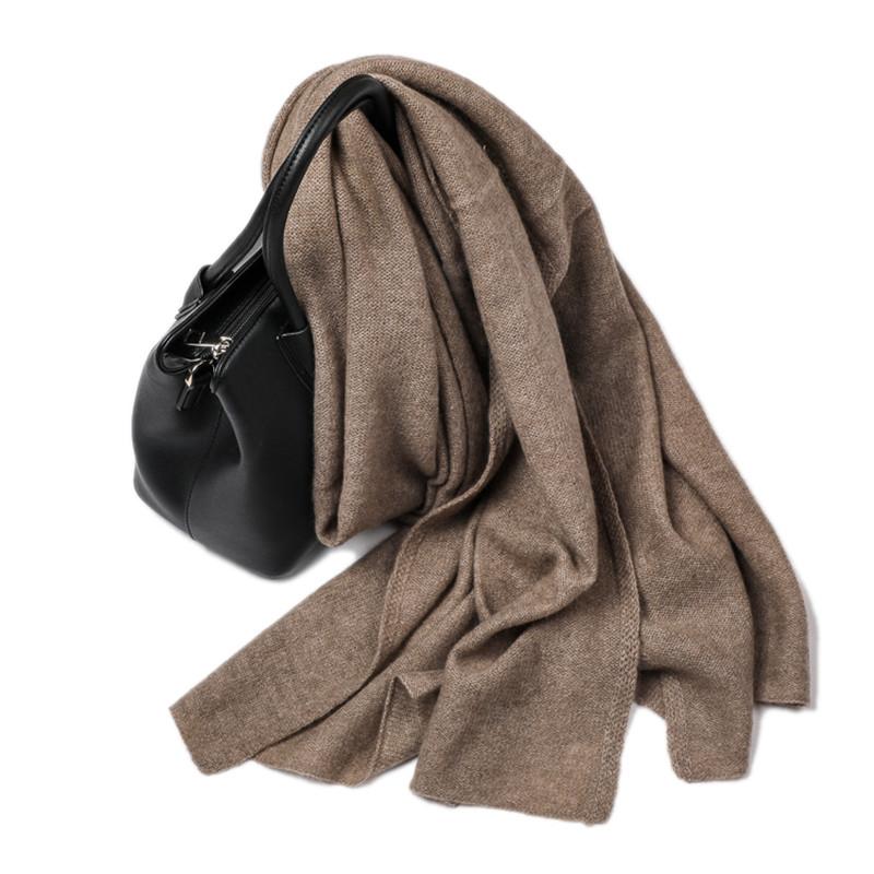 

Scarves Pure Cashmere Knit Women Solid Color Scarfs Shawl 55x200cm