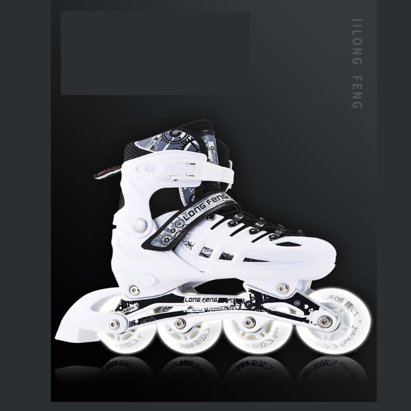 

New Roselle Roller Skates Men Women Inline Skating Shoes High Quality Sliding Freestyle Skating Patins 4 Wheels Professional, L 39-42 white