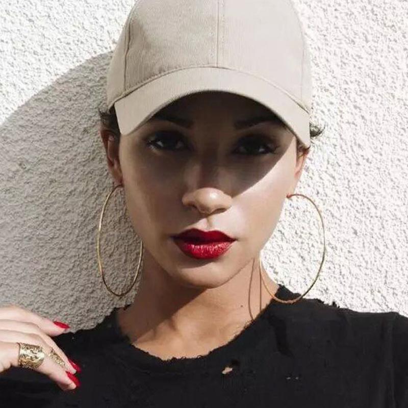 

Trendy 8cm Large Circle Earrings Trendy Women's Smooth Hoop Earrings Gold Silver Colour Girl Gift