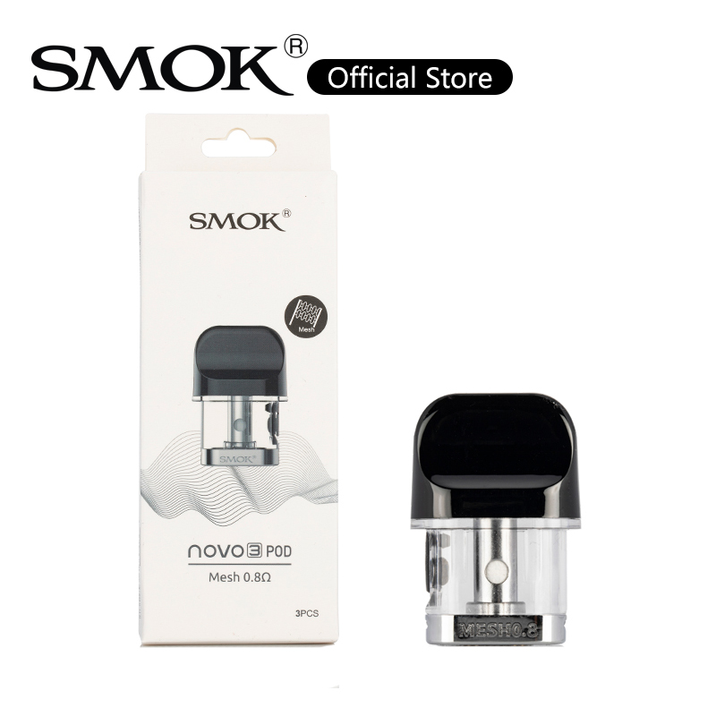 

SMOK Novo 3 Pod 2ml Cartridge with 0.8ohm Mesh Coil For Novo 3 Kit Updated Airflow Pathing Vape 100% Original