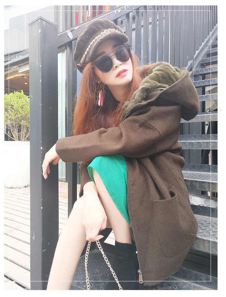 

2021 New Deployable Rabbit Skin Full Lining Double Face Parka Anti-season Wool Coat P0MT, Haji