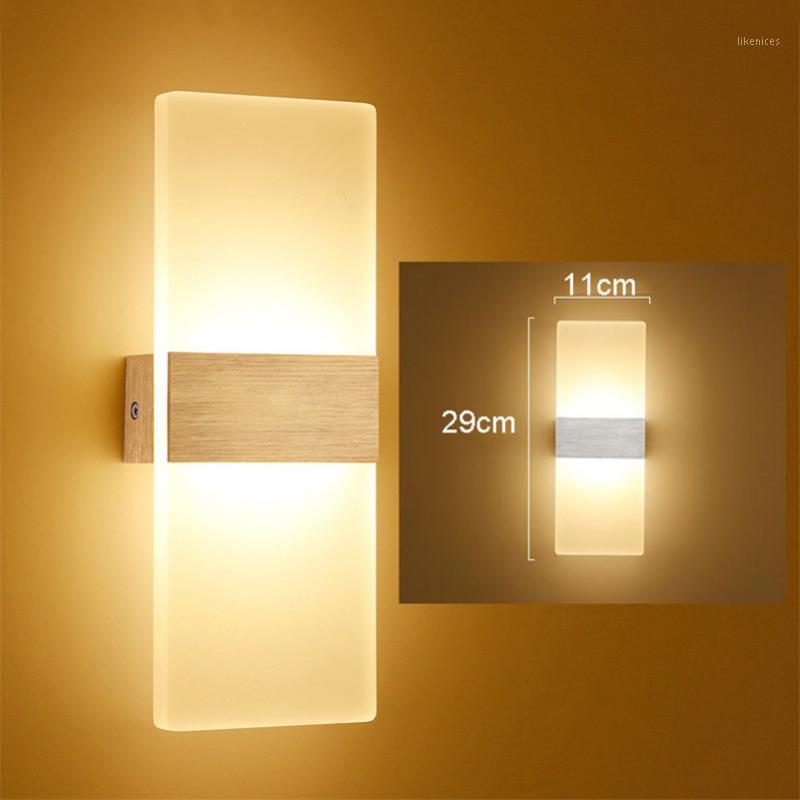 

6W Modern Simple Led Wall lamp Light Sconce 110V 220V Translucent acrylic Warm white indoor led lighting home KTV Hotel decor UR1