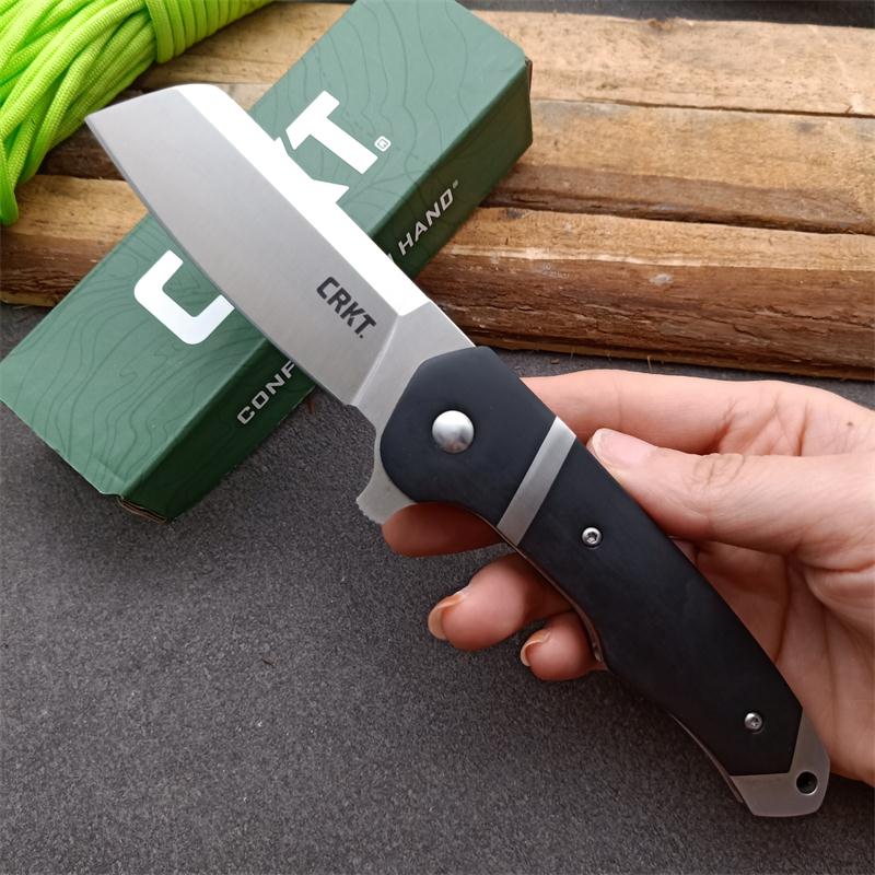 

Columbia Crkt 7270 Tactical Folding knife CNC knife 8CR13MOV blade Ebony + thickened steel sheet handle Camping outdoor EDC tool