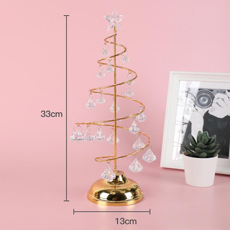 

New Hot LED Crystal Christmas Tree Lights Christmas Decoration Table Lamp Bedroom Copper Wire Night Light SMD66
