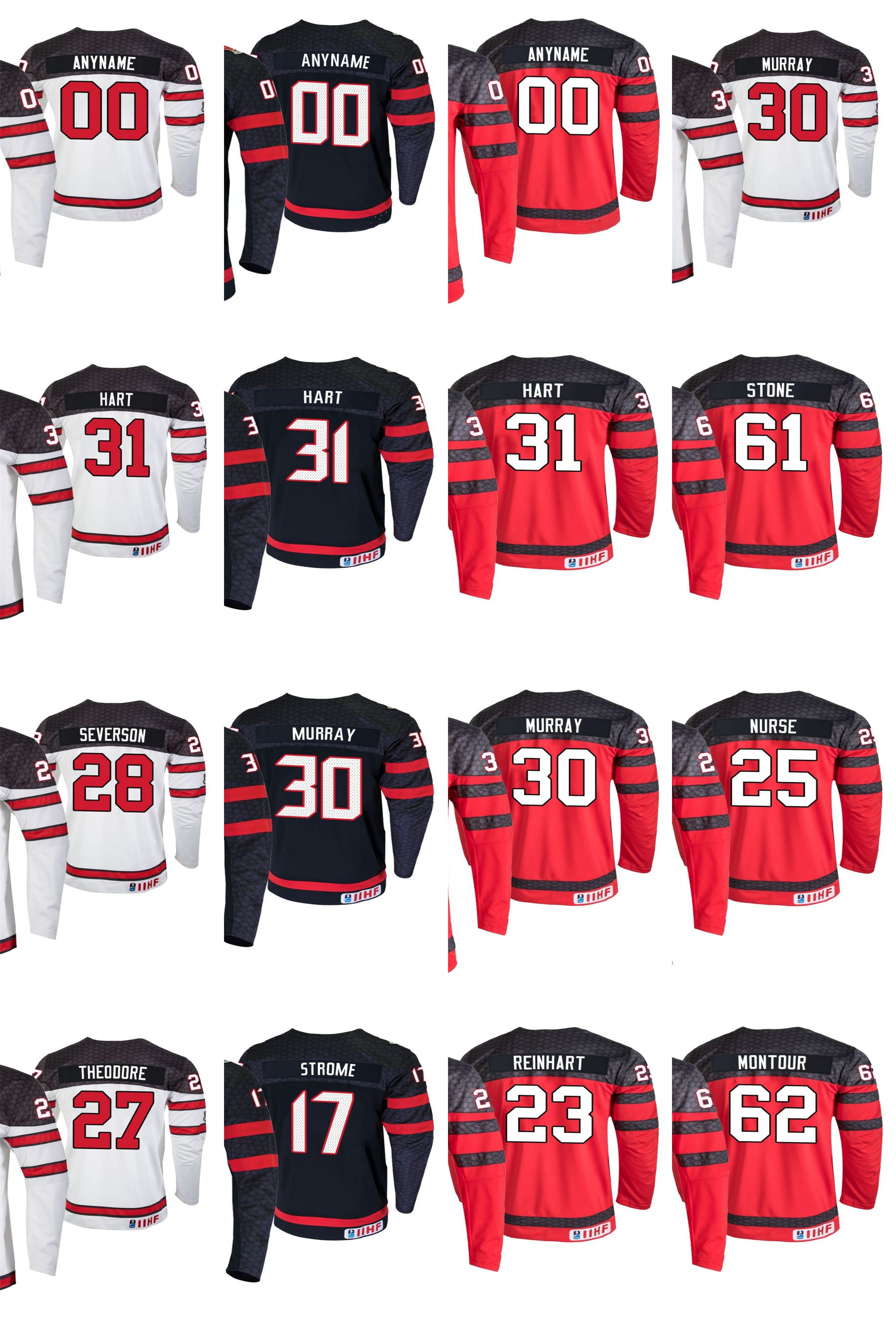

2019 IIHF World Championship Canada Hockey Jerseys Thomas Chabot Jersey Anthony Cirelli Sean Couturier Mark Stone Damon Severson Custom, Women's black