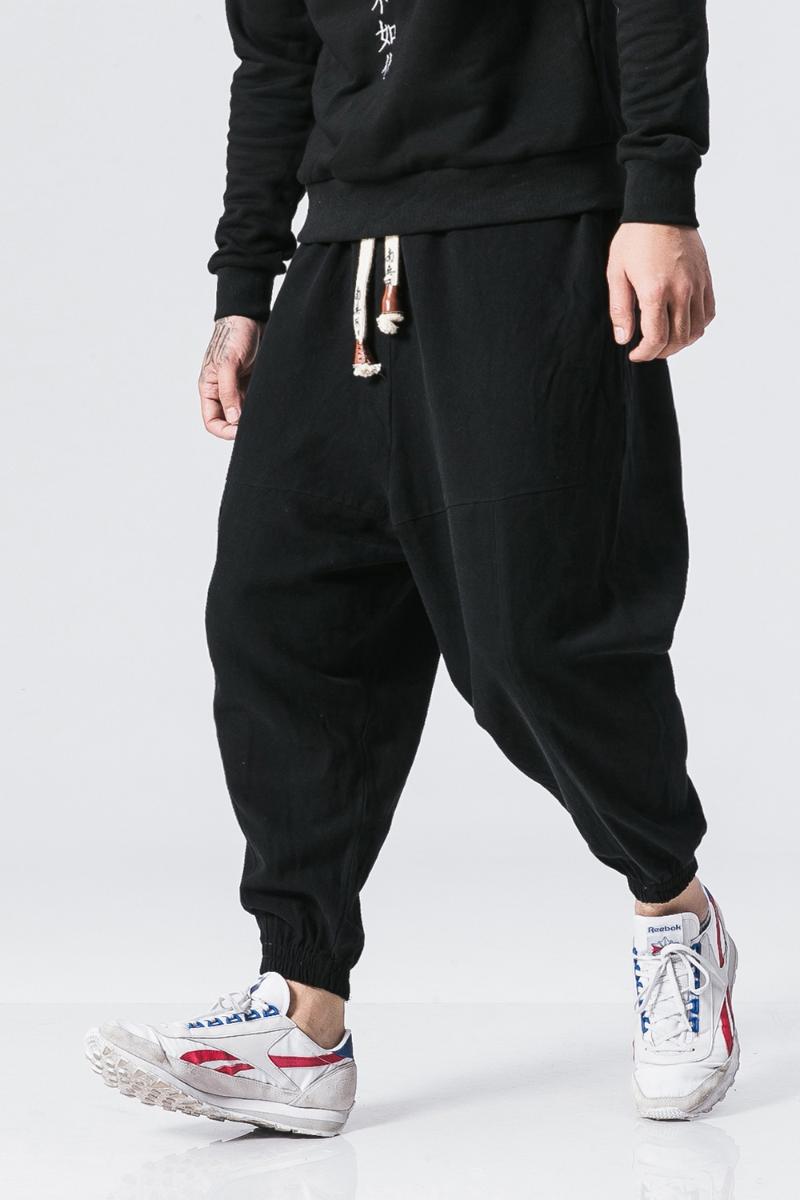 Mens Pants MR-DONOO Winter Thick Warm Casual Jogger Chinese Style Loose Large Size Drawstring Trousers
