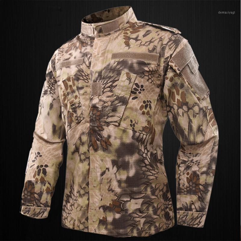 

Tactical US RU Army Camouflage Uniform Men BDU Multicam Camo Uniform Clothing Set Outdoor Jacket + Pants1, Black