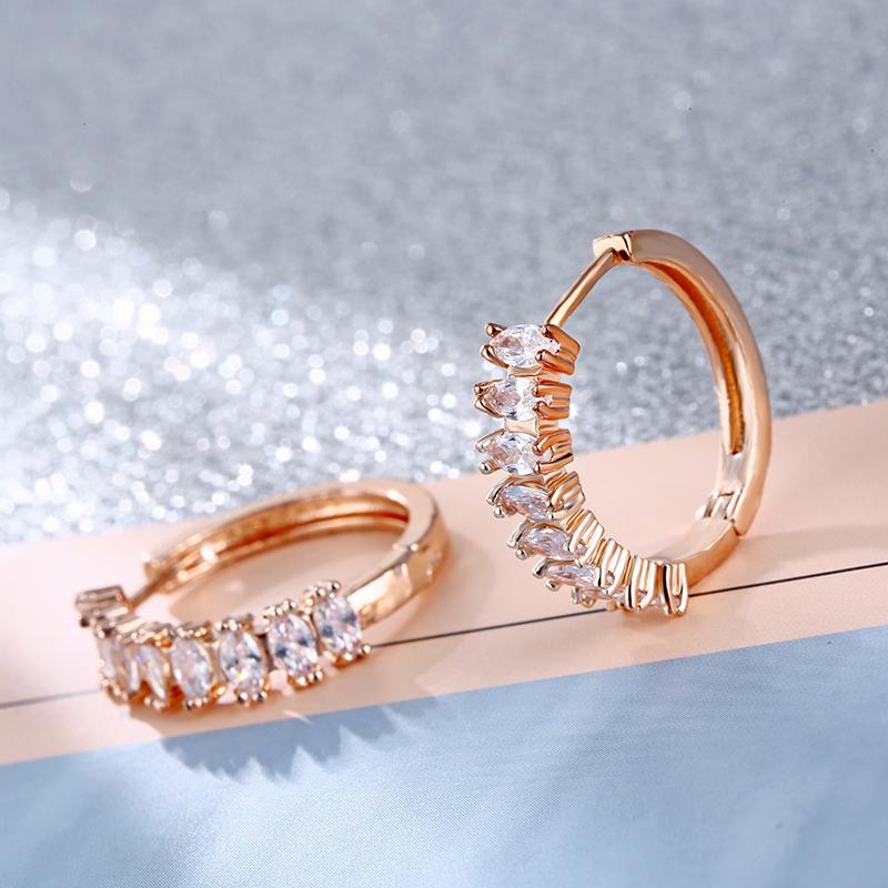 

FYM Fashion 3 Colors High Quality Cubic Zircon Earrings For Women Luxury Hoop Earrings For women Bridal Jewelry Party