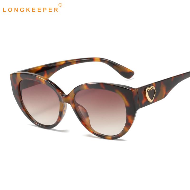 

LongKeeper Vintage Leopard Cat Eye Sunglasses Women 2021 Fashion Oval Sun Glasses Ladies Gradient Eyewear UV400 Oculos Feminino