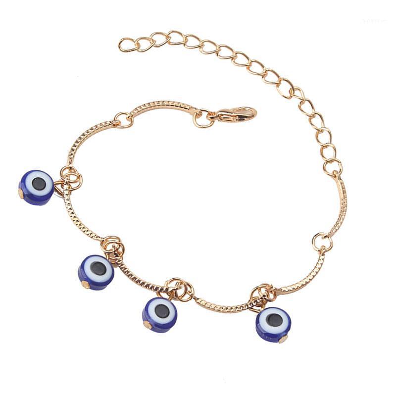 

EVIL EYE 1 pc Bad Beads Tassel Bracelet Flower Link Chains Bracelet Adjustable Length Fashion Jewelry For Women Girls1