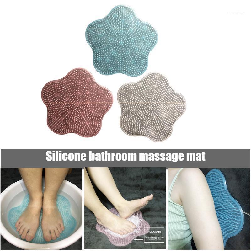 

Bath Mats Shower Foot Back Massager Mat Scrubber Cleaner Bathroom Non Slip Cushion With Suction Cup BDF99