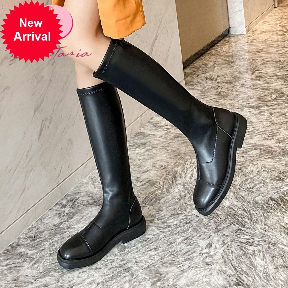 

2021 The New Designer Ladies Spring Mid-calf Chunky Heels Zip Boots Women Stylish Shoes Woman M7ob, Black