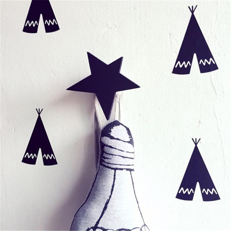 

Nordic Star Wooden Clothes Hooks For Kids Room Wall Decorative Baby Eco-friendly Coat Hooks Key Clothes Store Ornament