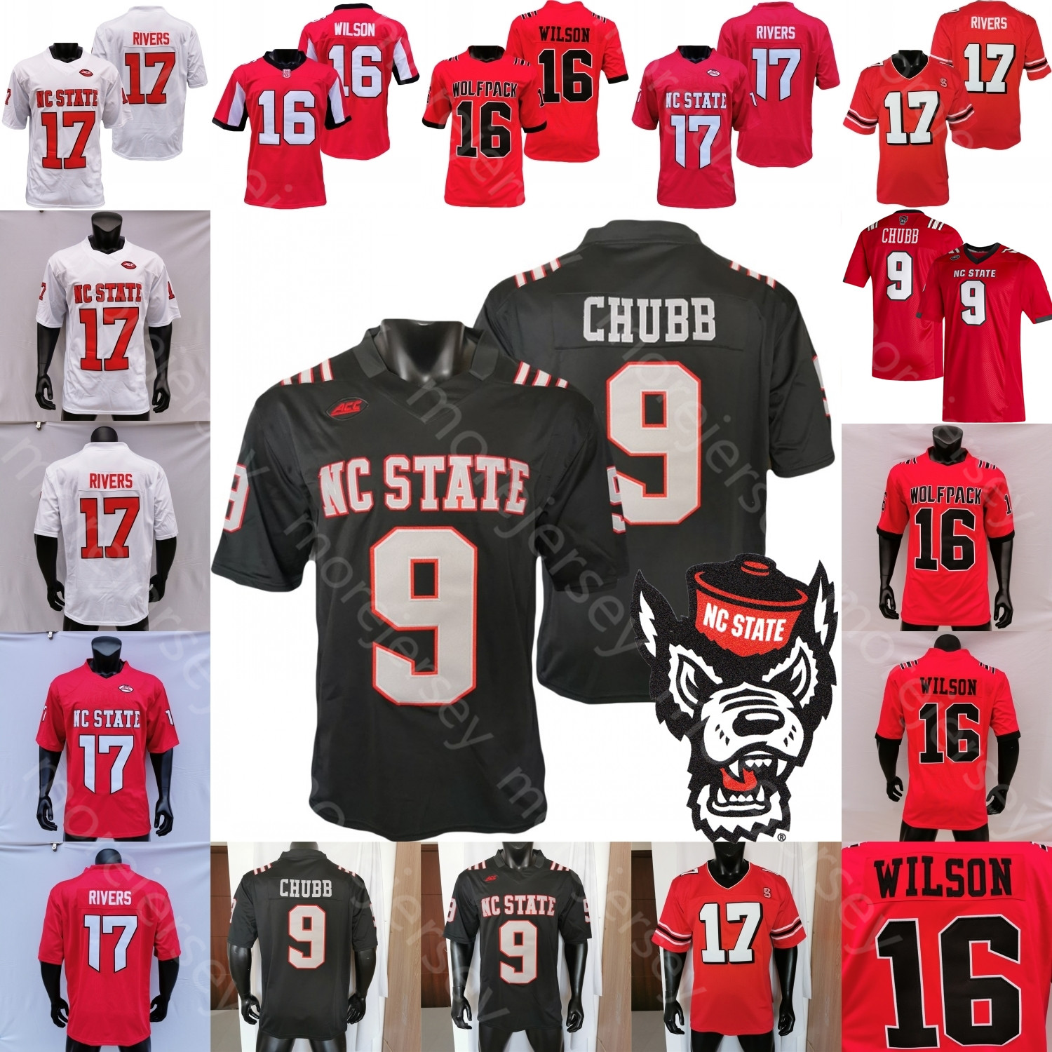

NC State North Carolina Wolfpack NCAA College Football Jersey Philip Rivers RUSSEL WILSON Devin Leary Pitts Jr. Demie Sumo-Karngbaye Thomas Chubb Carter Jones, White