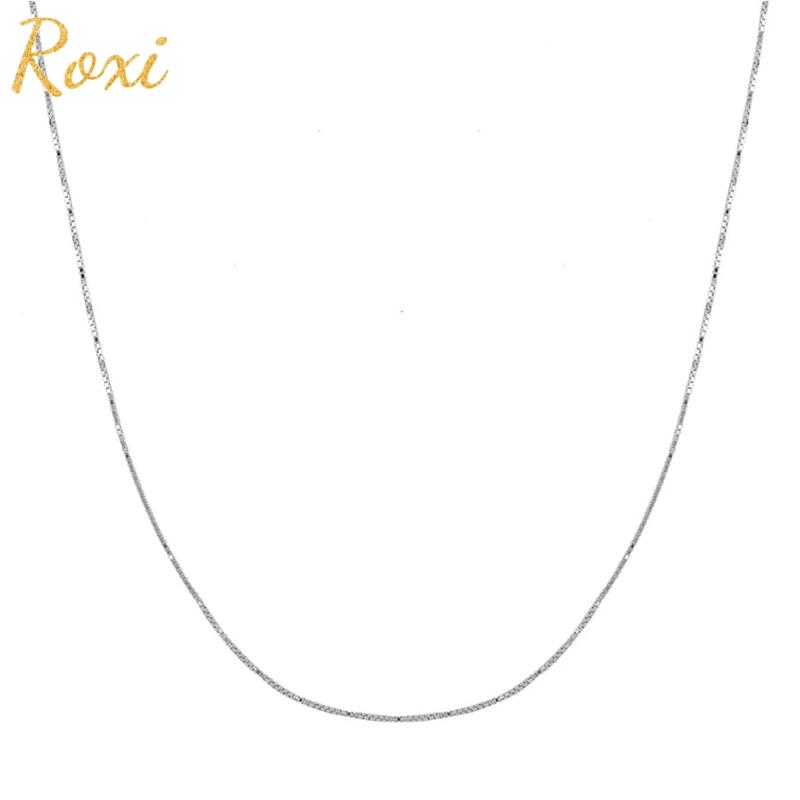 

ROXI 925 Sterling Silver Simple Thin Link Chains Silver Necklaces for Women Girls Men Birthday Jewelry Gift Gold Necklace Choker