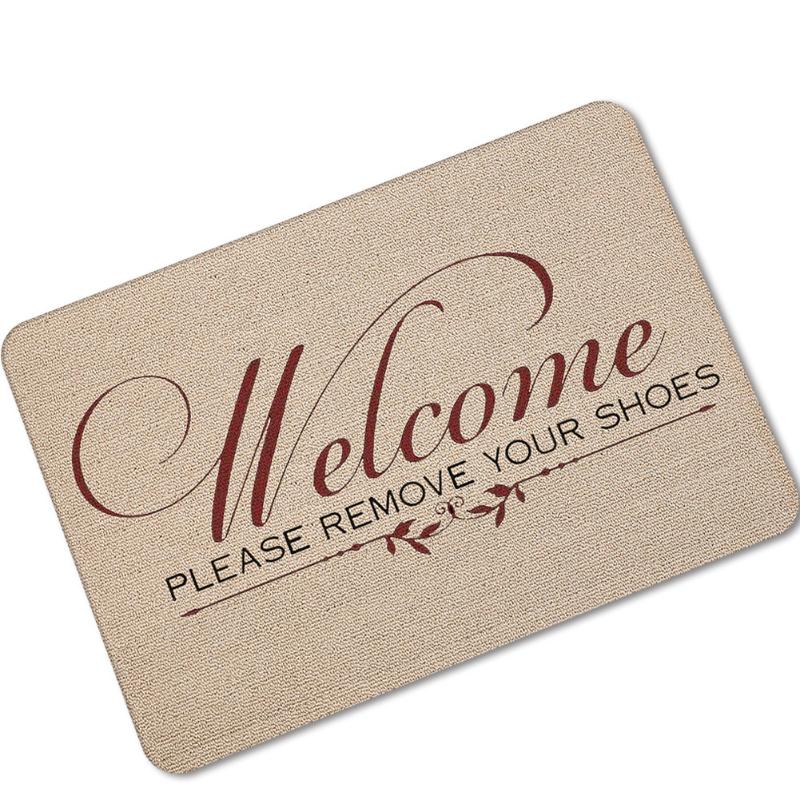 

Rubber Bath Mat Floor Mat English Letters Non-Slip Door Bedroom Livingroom Shower Room Entrance Welcome Floor Tatami