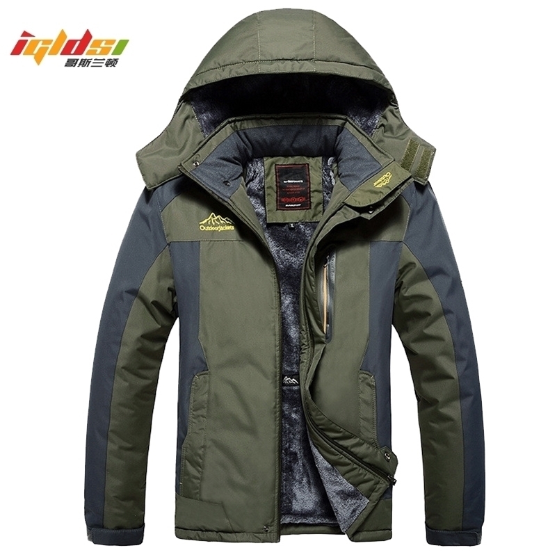 

Winter Military Jackets Men Fleece Coats Windproof Waterproof Windbreaker Outwear Down Parka Army Raincoat Plus Size 7XL 8XL 9XL 201023, Beige