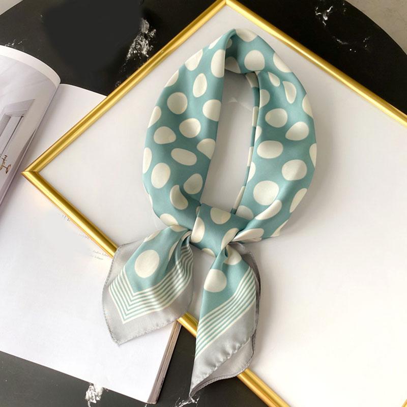 

Square Scarf For Women Silk Satin Hair Scarf Big Wave Point Dot Female Shawls Neck Scarves Office Lady Hair Tie Band Head Wraps