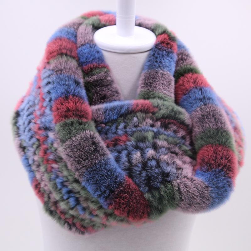 

Women Infinity fur scarf Circle long fur scarf winter warm street fashion rex