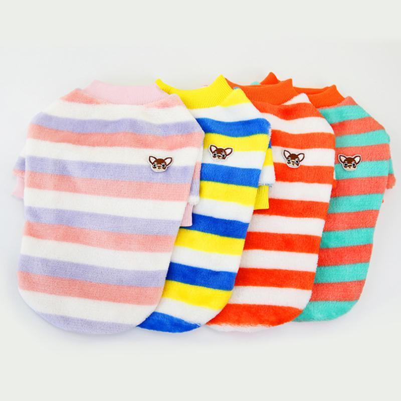 

Stripe Dog Vest Soft Warm Clothes for Small Dogs Cats Solid Candy Color Dog T shirt Sweater Pug Yorks Coat Jacket 5187351, As pic