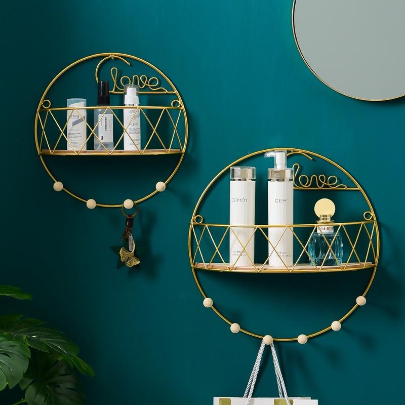 

Iron And Wooden Key Holder Wall Circular Design Wall Hooks For Hanging Free Of Punch Hanger Organizer Home Display Rack