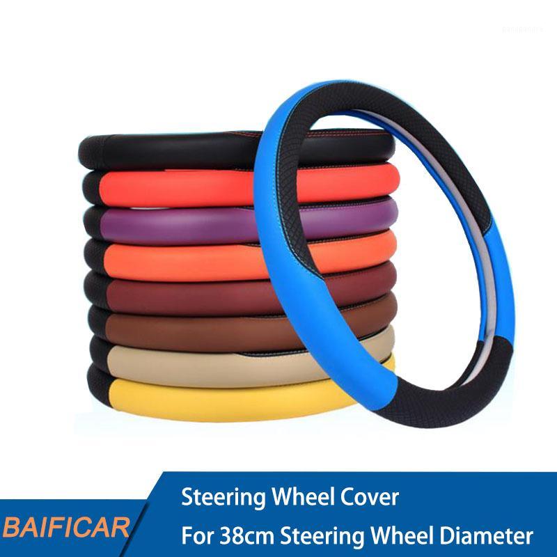 

Car Steering Wheel Cover For 37-38CM Diameter Leather Breathable Fabric Braid Car Steering-Wheel Cover Auto Interior Accessories1