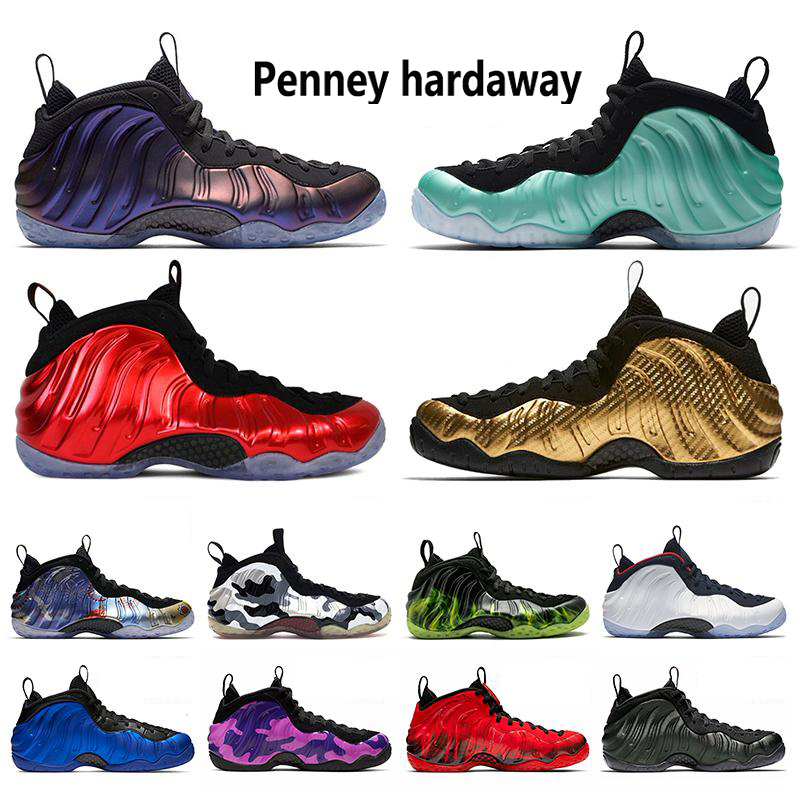 

2021 Anthracite Foam Mens Basketball Shoes Penny Hardaway Sports Sneakers Og Royal Foam One Eggplant Purple Foams Night Maroon Gum Trainers, 16 habanero red(40-47)