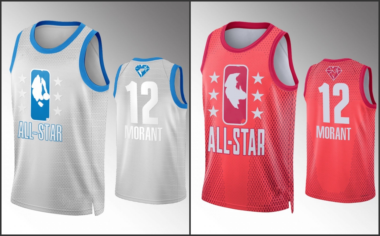

Memphis''Grizzlies''Men Ja Morant 2022 All-Star Split Limited Maroon Gray Jersey