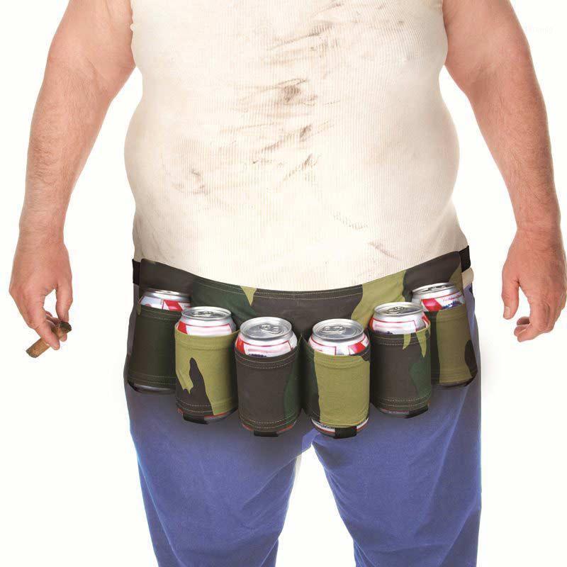 

Newly Portable 6 Pack Beer Wine Bottle Beverage Soda Can Holster Drink Waist Bag Party Holder Belt FIF661, Blue