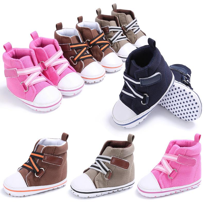 

Factory direct sales fashion comfortable shoes spring and autumn -1 year old men and women baby high-top sports non-slip soft-s, Apricot 11cm