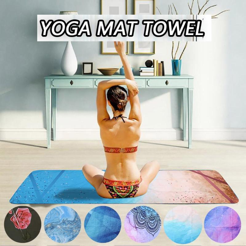 

Yoga Pad Towel Fashion Colorful Non Slip Yoga Mat Cover Blanket Sport Fitness Exercise Pilates Workout Ports Indoor Fitness, Red