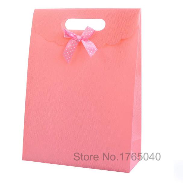 

31.5x24x12cm Strong PP plastic bag Bow flip Small gift packaging Hand bag The wedding Holiday Christmas Candy box 100pcs/lot