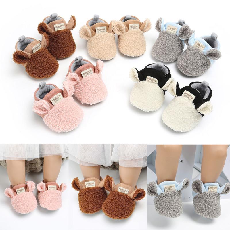 

Baby Shoes Toddler Shoes Newborn Baby Child Crawling Boy Girl Lamb Plush Thick Slippers Prewalker Trainers slofjes 5*, As shown