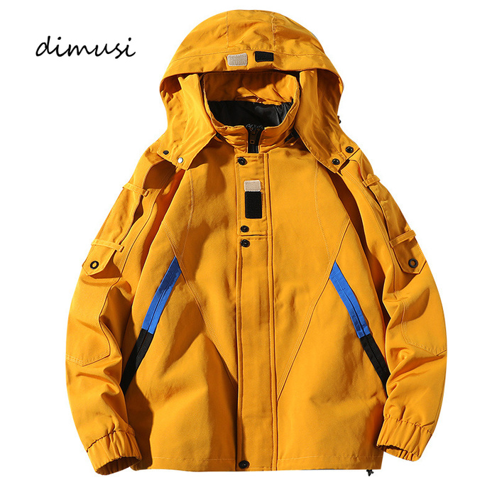 

Mens Anorak Bomber Jacket Casual Men Outwear Windbreaker Army Tactics Coats Man Fashion Hip Hop Streewear Hooded Jackets kg-95, Yellow