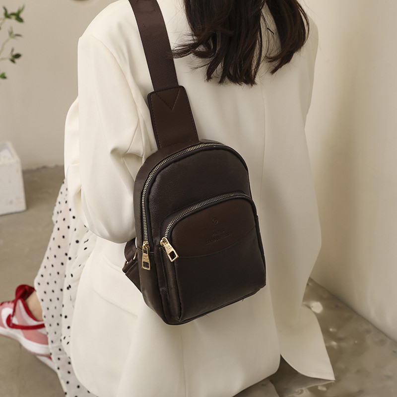 

New letter High quality Day Packs handbag fashion men sling chest bags cross body messenger outdoor women waist bag pack briefcase 7303, Brown lattice